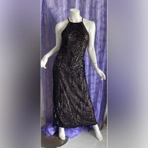 Nightway Stretch Sequins Gown